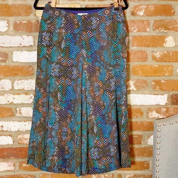 Anthropologie Essential Culottes snakeskin wide leg pants size 2 - Picture 2 of 12